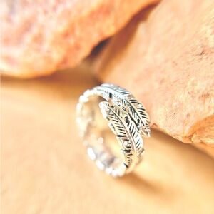 Sterling Silver Feather Ring